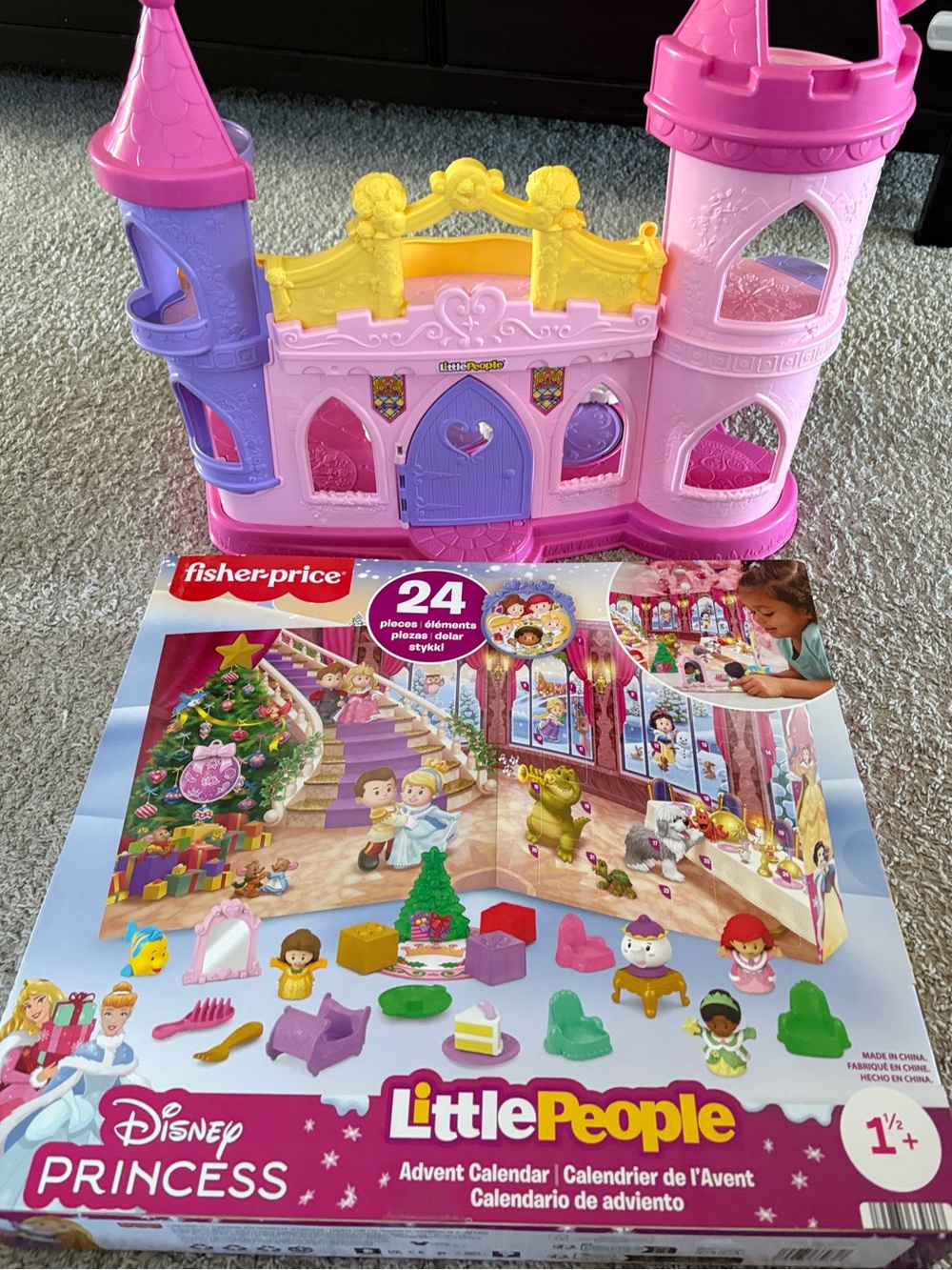 New in box Disney Princess Little People Advent Calendar & preloved castle